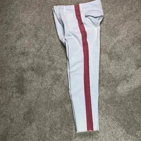 Mother Chino Pants Sz 26 The Shaker Prep Fray Blue Red Stripe - Picture 15 of 16
